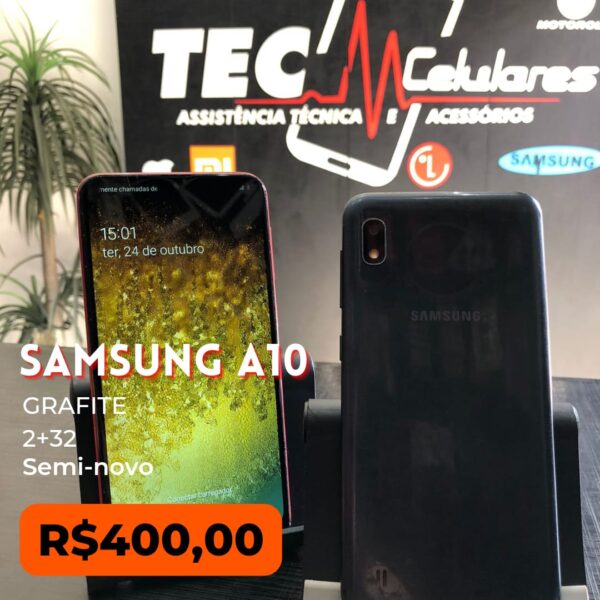 Samsung A10 preto semi-novo