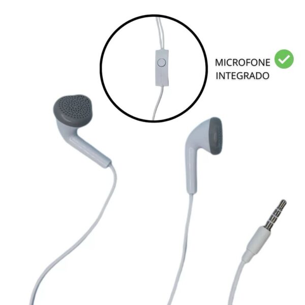 Fone de Ouvido Intra-Auricular Com Microfone P2 Stereo C550 Branco - Image 2