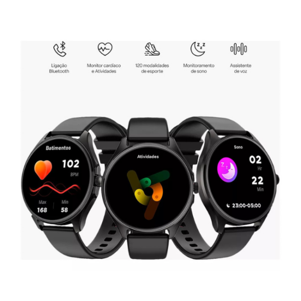 Smartwatch Multi M2r 1,43 Amoled Proteção Ip67 Preto - Image 3