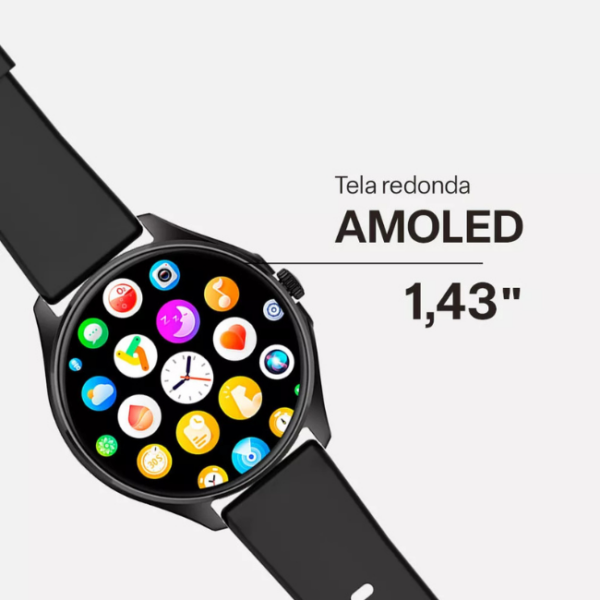 Smartwatch Multi M2r 1,43 Amoled Proteção Ip67 Preto - Image 4