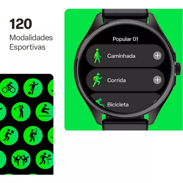 Smartwatch Multi M2r 1,43 Amoled Proteção Ip67 Preto - Image 7