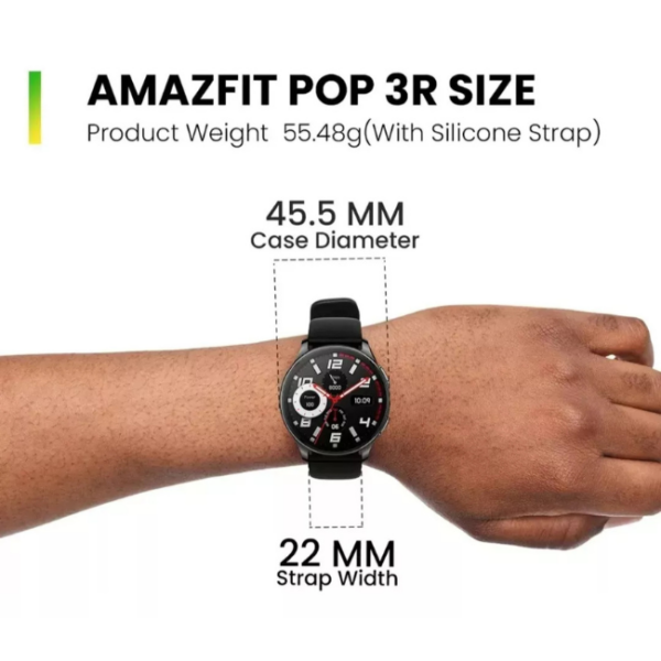 Smartwatch Amazfit Pop 3r Esportes Amoled Chamadas Preto - Image 5